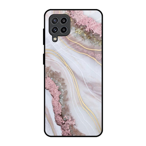 Pink & Gold Gllitter Marble Glossy Case for Samsung Galaxy F22