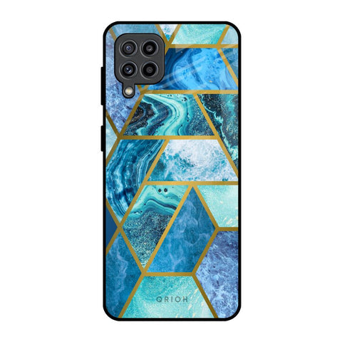 Turquoise Geometrical Marble Glossy Case for Samsung Galaxy F22