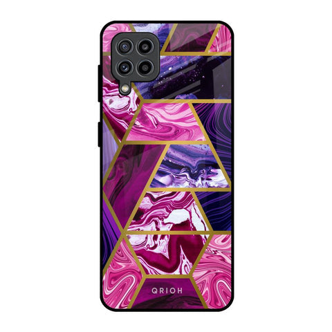 Electroplated Geometric Marble Glossy Case for Samsung Galaxy F22