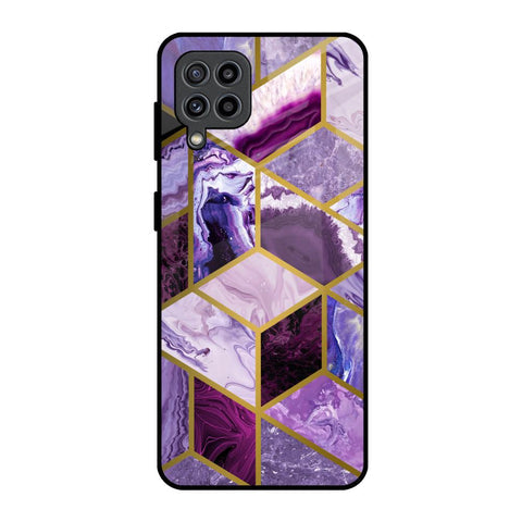 Purple Rhombus Marble Glossy Case for Samsung Galaxy F22
