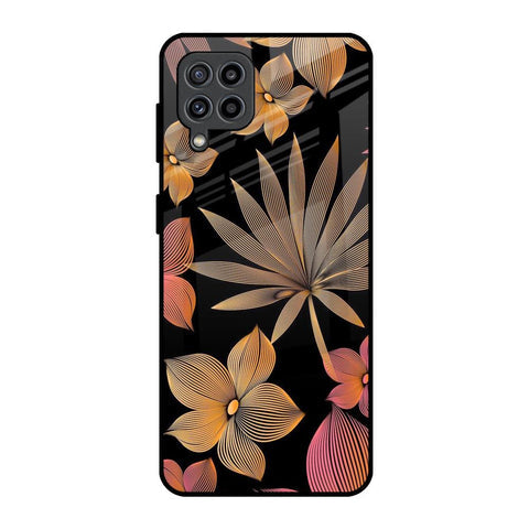 Lines Pattern Flowers Glossy Case for Samsung Galaxy F22