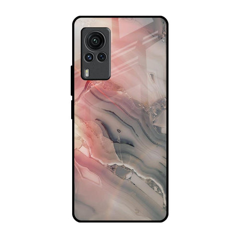 Pink And Grey Marble Glossy Case For Vivo X60 PRO