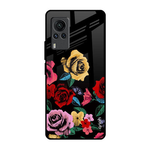 Floral Decorative Glossy Case For Vivo X60 PRO