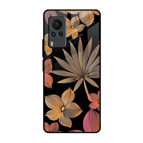 Lines Pattern Flowers Glossy Case for Vivo X60 PRO