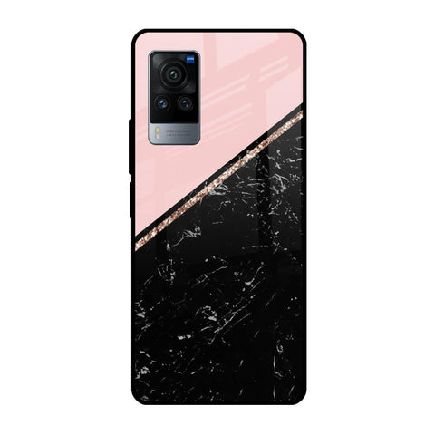 Marble Texture Pink Glossy Case For Vivo X60 Pro