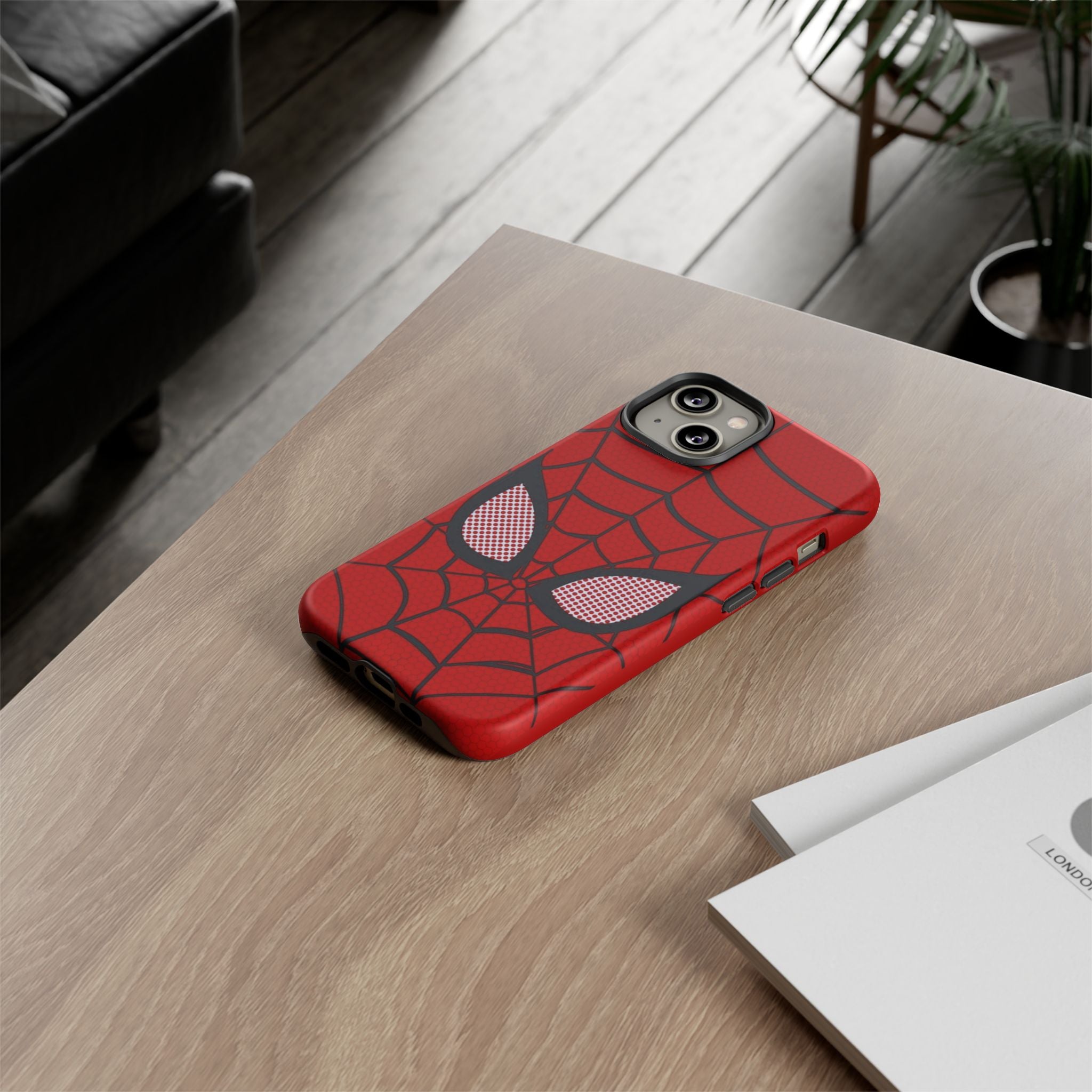 Scarlet Grid Mask Premium Tough Shining Phone Case (Double Layer) Available For All iPhone Models