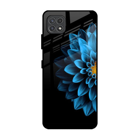 Half Blue Flower Glossy Case for Samsung Galaxy A22 5G