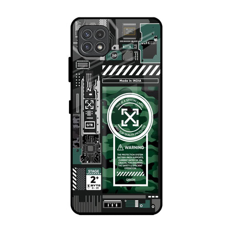 Green Camo Circuit Glossy Case for Samsung Galaxy A22 5G