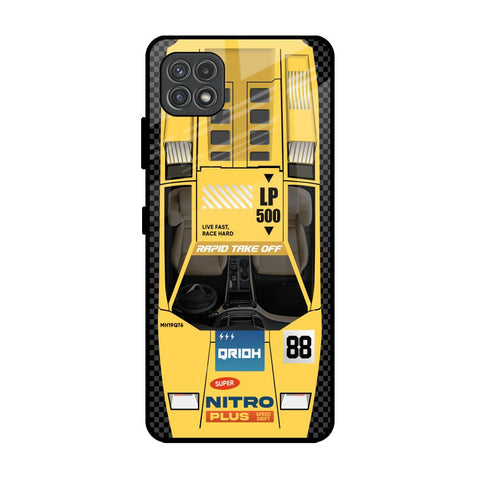 Yellow Racing Car Glossy Case for Samsung Galaxy A22 5G