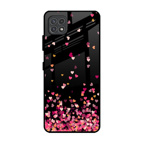 Heart Rain Fall Glossy Case For Samsung Galaxy A22 5G
