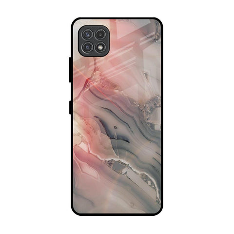 Pink And Grey Marble Glossy Case For Samsung Galaxy A22 5G