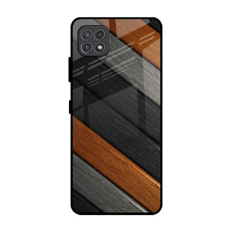 Tri Color Wood Glossy Case for Samsung Galaxy A22 5G