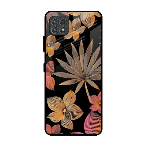 Lines Pattern Flowers Glossy Case for Samsung Galaxy A22 5G
