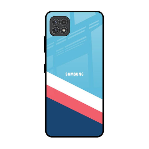 Pink & White Stripes Glossy Case For Samsung Galaxy A22 5G