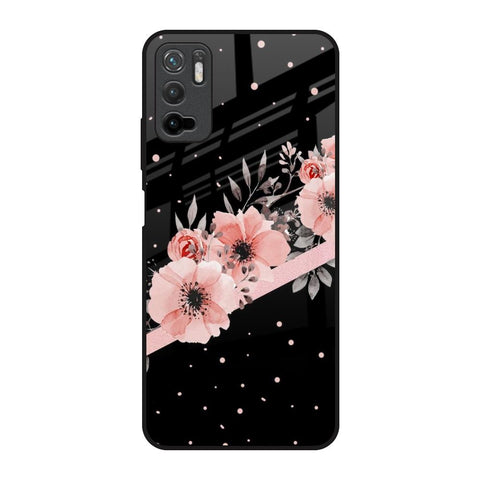 Floral Black Band Glossy Case For Redmi Note 10T 5G