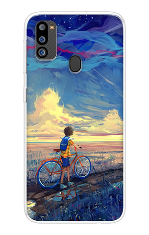 Riding Bicycle to Dreamland Soft Cover for Samsung Galaxy M21 2021