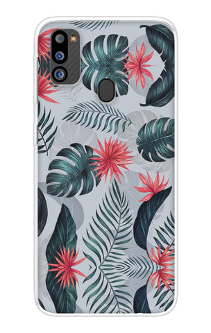 Retro Floral Leaf Soft Cover for Samsung Galaxy M21 2021