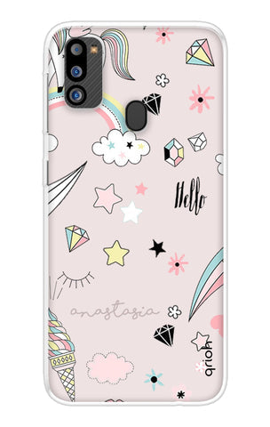 Unicorn Doodle Soft Cover For Samsung Galaxy M21 2021