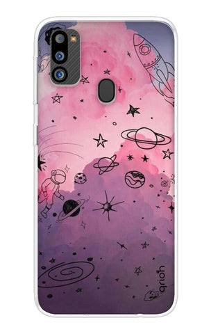 Space Doodles Art Soft Cover For Samsung Galaxy M21 2021