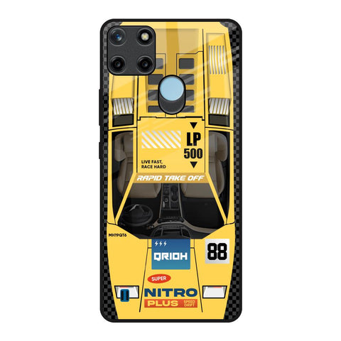 Yellow Racing Car Glossy Case for Realme C21Y