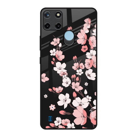 Black Cherry Blossom Glossy Case for Realme C21Y