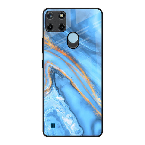 Vibrant Blue Marble Glossy Case for Realme C21Y