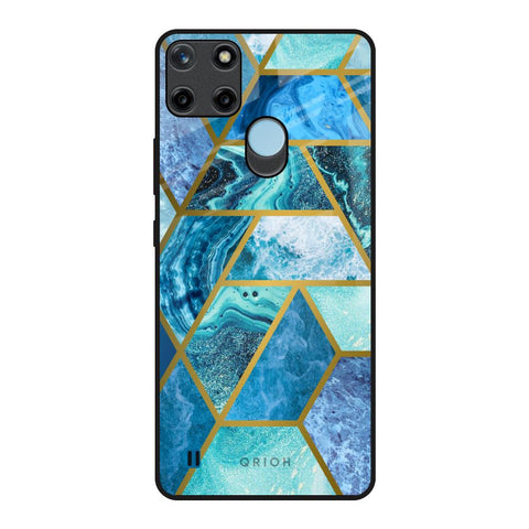 Turquoise Geometrical Marble Glossy Case for Realme C21Y