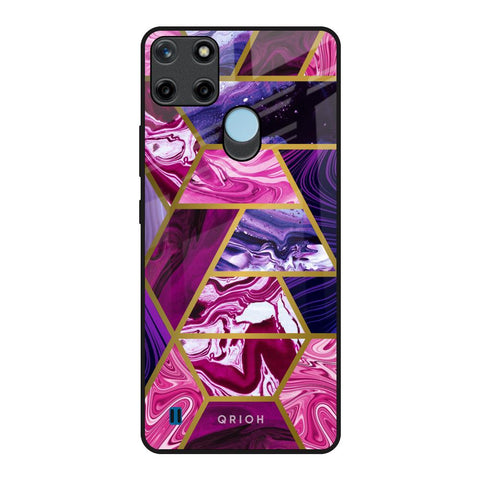 Electroplated Geometric Marble Glossy Case for Realme C21Y