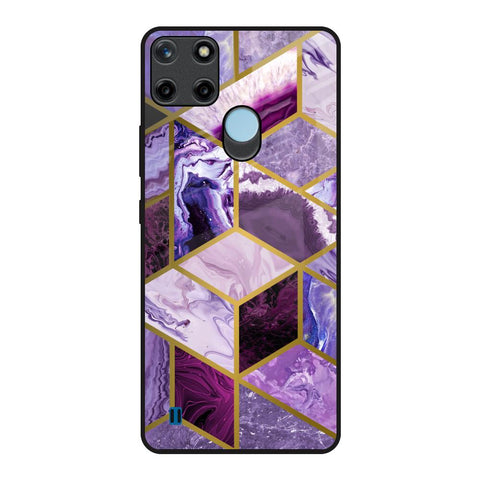 Purple Rhombus Marble Glossy Case for Realme C21Y