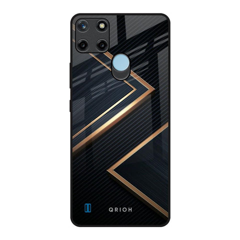 Sleek Golden & Navy Glossy Case for Realme C21Y