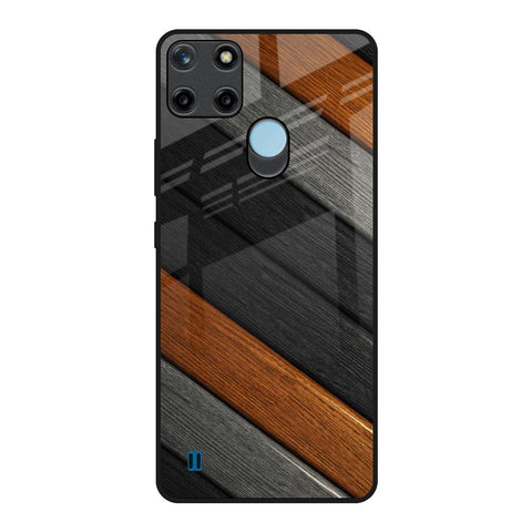 Tri Color Wood Glossy Case for Realme C21Y