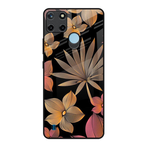 Lines Pattern Flowers Glossy Case for Realme C21Y