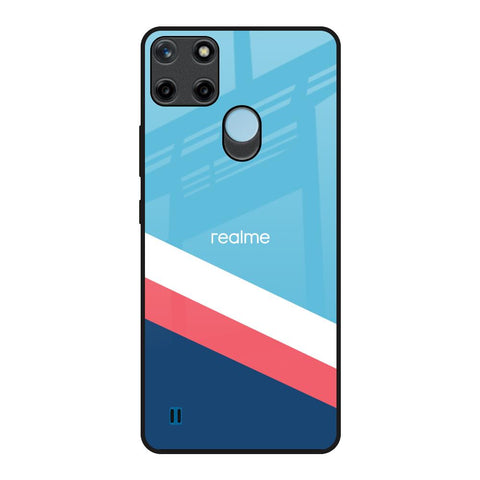 Pink & White Stripes Glossy Case For Realme C21Y