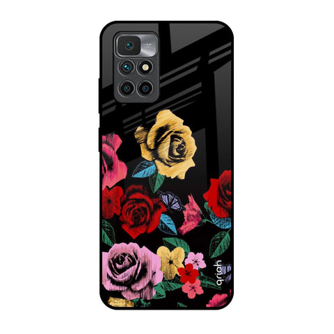 Floral Decorative Glossy Case For Redmi 10 Prime