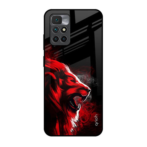 Red Angry Lion Glossy Case for Redmi 10 Prime