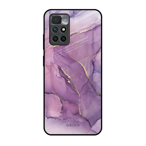 Purple Gold Marble Glossy Case for Redmi 10 Prime