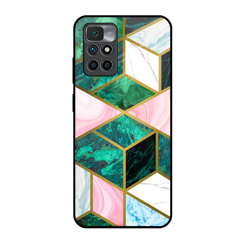 Seamless Green Marble Glossy Case for Redmi 10 Prime