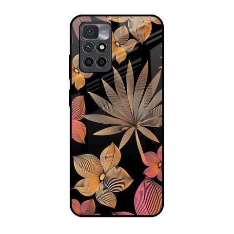 Lines Pattern Flowers Glossy Case for Redmi 10 Prime