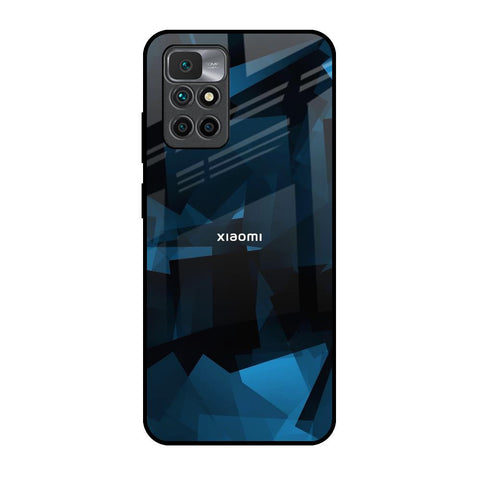 Polygonal Blue Box Glossy Case For Redmi 10 Prime