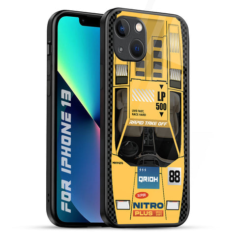 Yellow Racing Car Glossy Case for iPhone 13