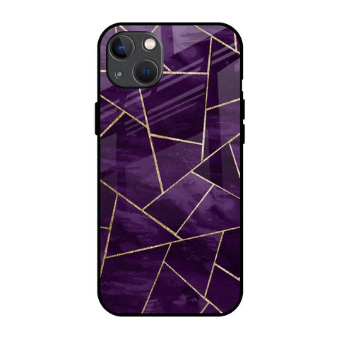 Geometric Purple Glossy Case For iPhone 13