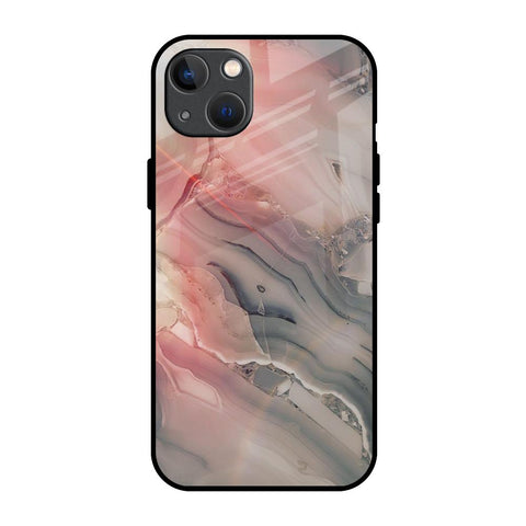 Pink And Grey Marble Glossy Case For iPhone 13