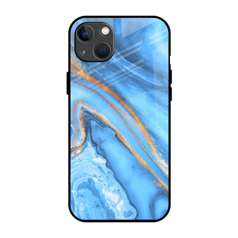 Vibrant Blue Marble Glossy Case for iPhone 13