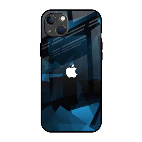 Polygonal Blue Box Glossy Case For iPhone 13