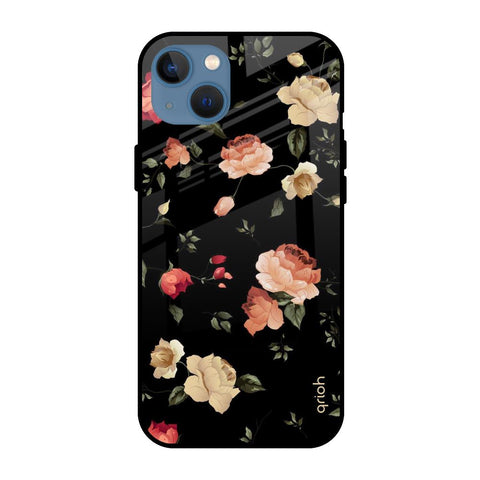 Black Spring Floral Glossy Case for Apple iPhone 13