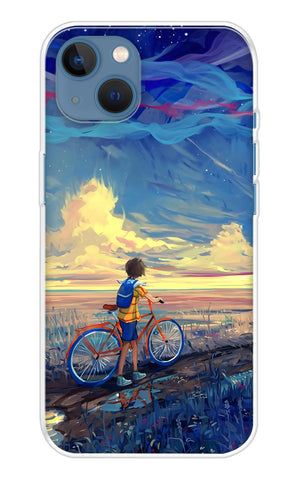 Riding Bicycle to Dreamland Soft Cover for iPhone 13