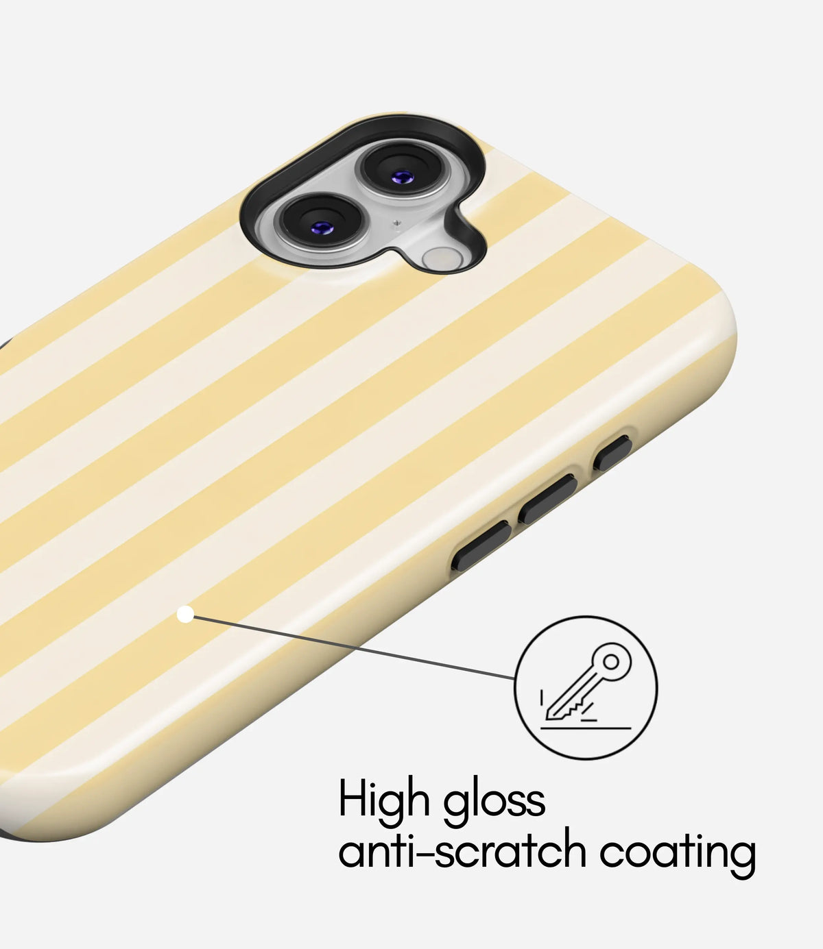Honey Butter Stripes Premium Tough Shining Phone Case (Double Layer) Available For All iPhone Models