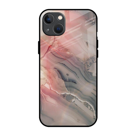 Pink And Grey Marble Glossy Case For iPhone 13 mini