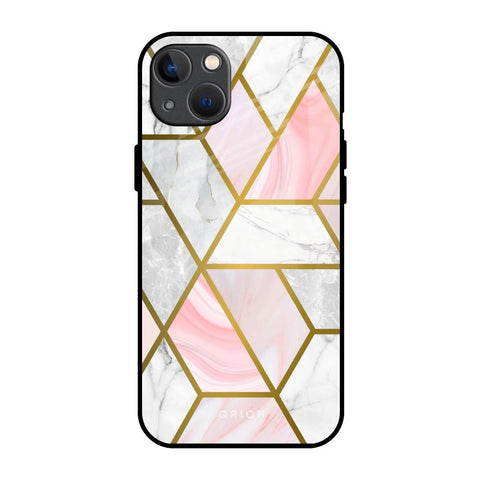 Geometrical Marble Glossy Case for iPhone 13 mini