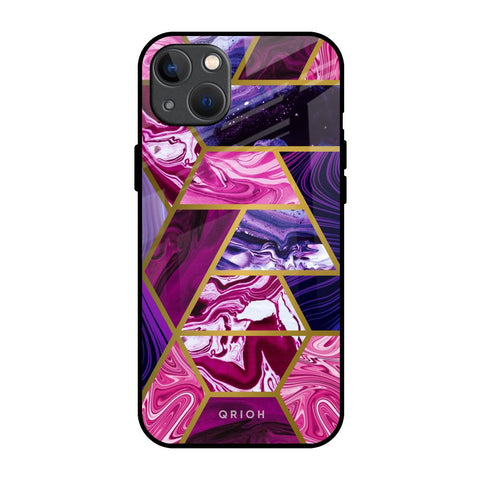 Electroplated Geometric Marble Glossy Case for iPhone 13 mini